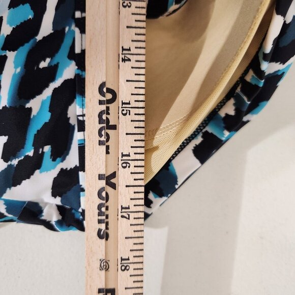 Swimsuits For All Tankini Swimsuit Womens 16 Blue Black White Tiered Layered Top - Picture 12 of 13